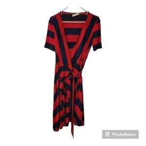Tory Burch blue and red wrap dress size xs